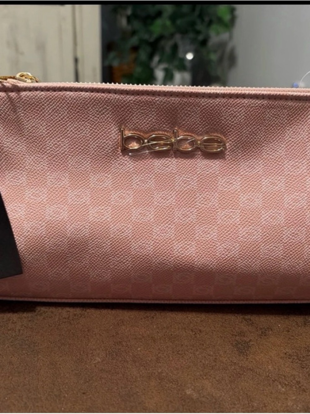 bebe Pink Logo Zip Crossbody